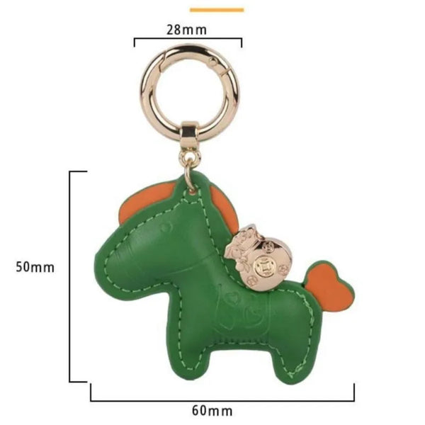 Cartoon Pony Schlüsselanhänger aus PU-Leder – Pferde Taschenanhänger für Rucksack & Handtasche