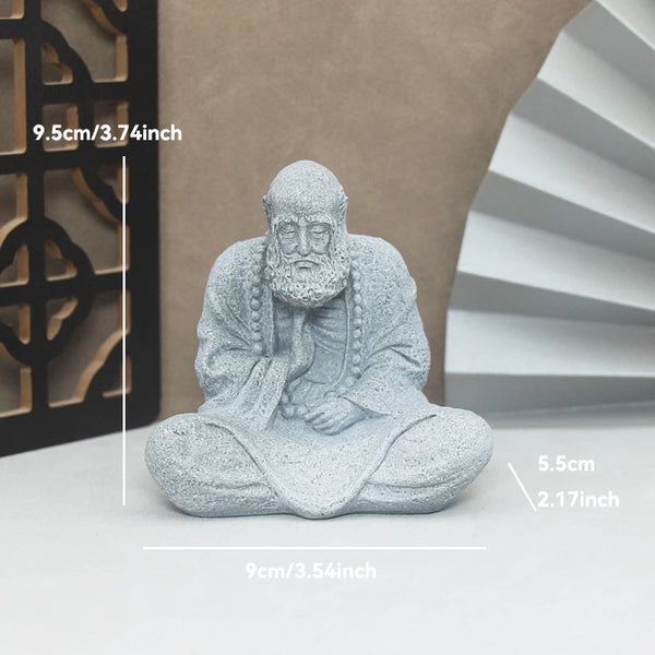 Buddha Steinstatue – Kleine buddhistische Mönche für Zen-Garten & Dekoration