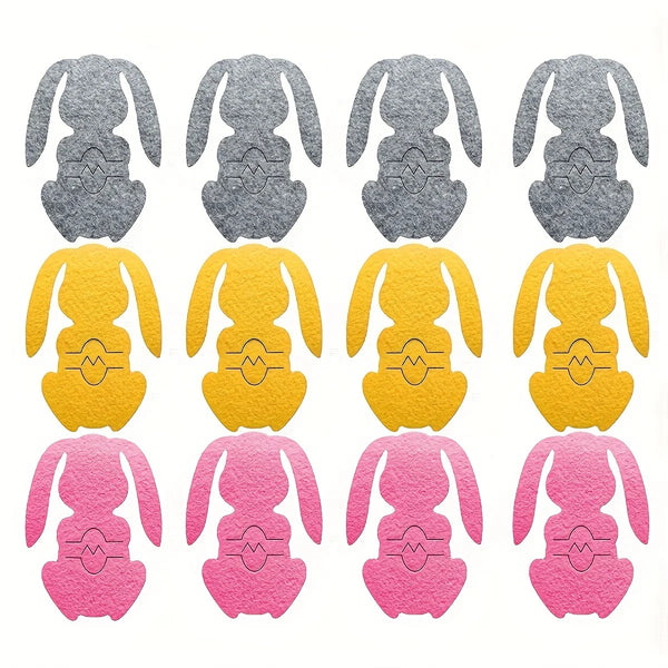 Osterhasen-Besteckhalter aus Filz – 12er Set für festliche Tischdekoration