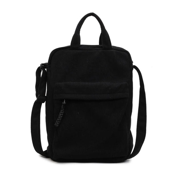 Cord-Umhängetasche für Damen – Große Casual Einkaufstasche mit mehreren Fächern