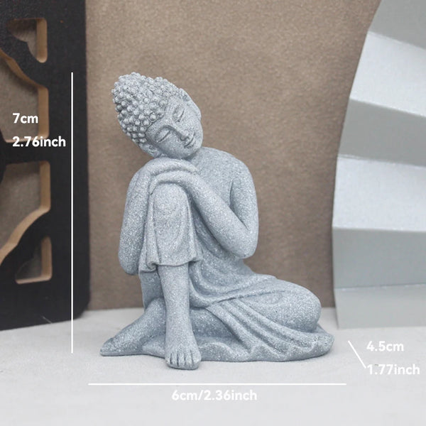 Buddha Steinstatue – Kleine buddhistische Mönche für Zen-Garten & Dekoration