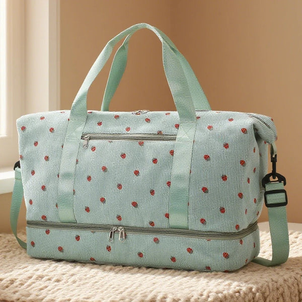 Cord-Reisetasche für Damen – Große Handgepäck- & Sporttasche mit Schuhfach