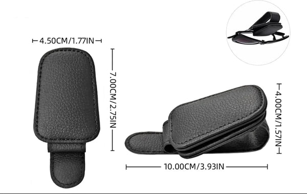 Eleganter Leder-Sonnenbrillen- & Ticketclip für den Auto-Sonnenschutz