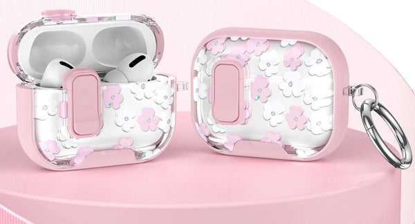 Ultradünne Silikonhülle für AirPods Pro 2, 3 & 4 – Transparenter Schutz mit Telefonhalter & Clip