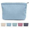 Cord Make-up-Tasche mit großem Reißverschluss – Reise-Kosmetik-Organizer für Damen
