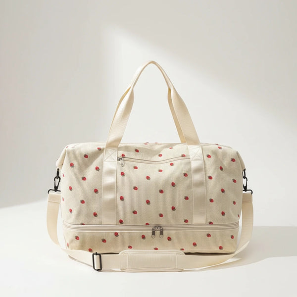 Cord-Reisetasche für Damen – Große Handgepäck- & Sporttasche mit Schuhfach