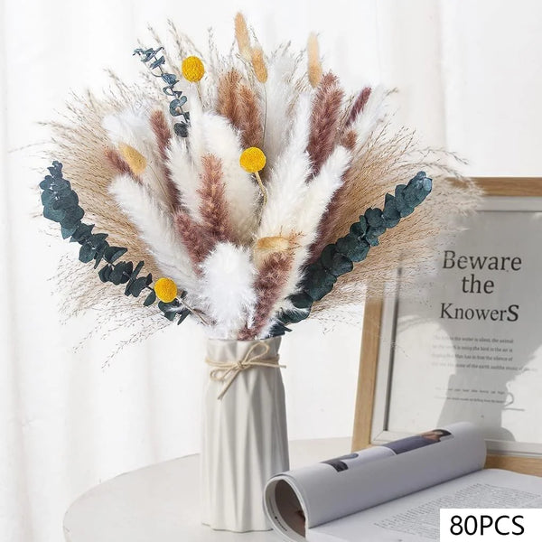 Getrocknete Blumen – Pampasgras & Hasenschwanz (Bunny Tail) für Boho Home, Hochzeit & Party-Deko