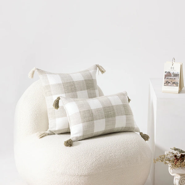 Kissenbezug im nordischen Design – Waschbarer Bezug in Leinenoptik