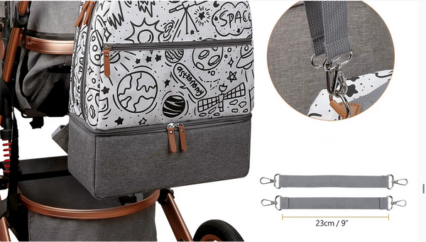 Mommy Bag Wickeltasche - viel Stauraum mit Nassfach im stilvollen Design