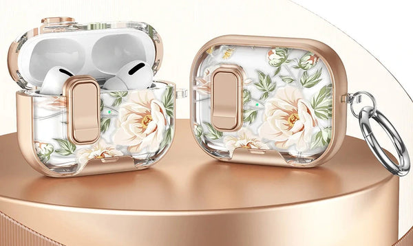 Ultradünne Silikonhülle für AirPods Pro 2, 3 & 4 – Transparenter Schutz mit Telefonhalter & Clip