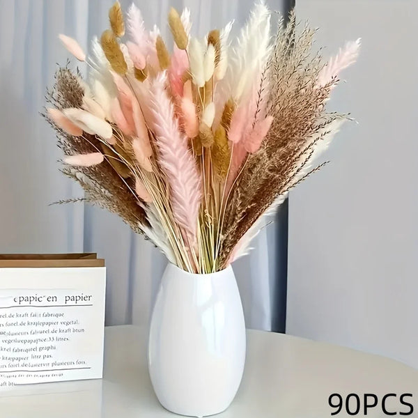 Getrocknete Blumen – Pampasgras & Hasenschwanz (Bunny Tail) für Boho Home, Hochzeit & Party-Deko