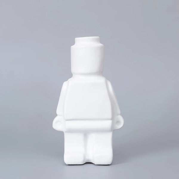 Keramik in Roboter-Optik – Moderne Dekofigur für Wohnzimmer & Büro