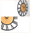 Nordic 3D Wanduhr Groß – Holz & Metall mit römischen Ziffern, leise & stilvoll