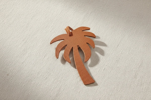 Trendiger Taschenanhänger Palme - PU Leder Schlüsselanhänger
