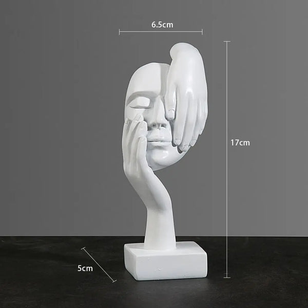 Abstrakte Gesichts-Skulptur aus Keramik – Moderne Dekofigur im minimalistischen Stil