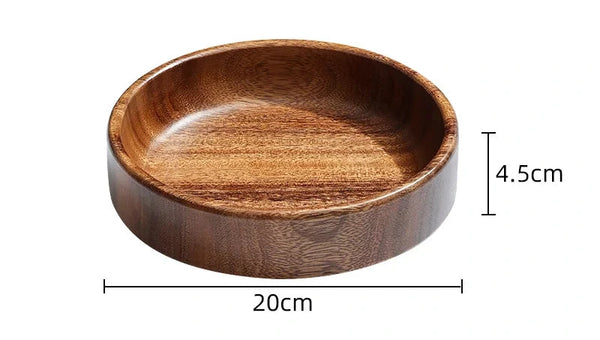 Akazienholz Tablett – Schale, Serviertablett für Snacks, Nüsse & Dessert