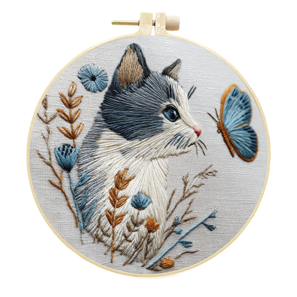 DIY Katzenstickerei Handarbeit für Zuhause– DIY-Set für Anfänger