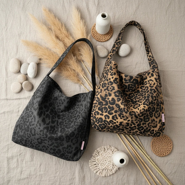 Leo Print Canvas Shopper– Vintage Schultertasche mit viel Platz!