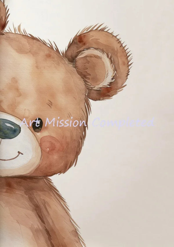 Niedliche Tiere Aquarell Poster – Elefant, Löwe & Co. | Kinderzimmer Leinwand