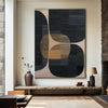 Minimalistische abstrakte Wandkunst – Strukturiertes Leinwandbild in Braun & Schwarz