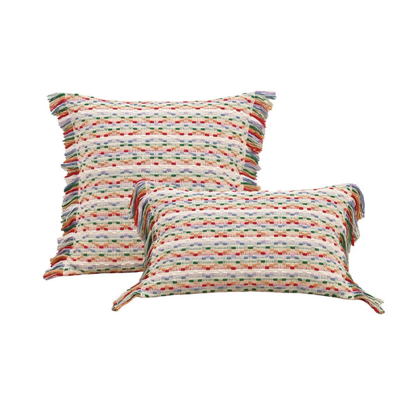 Kissenbezug aus Baumwolle & Leinen – Bauernhaus Stil mit Quasten