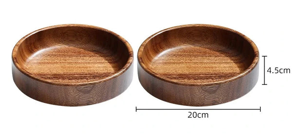 Akazienholz Tablett – Schale, Serviertablett für Snacks, Nüsse & Dessert