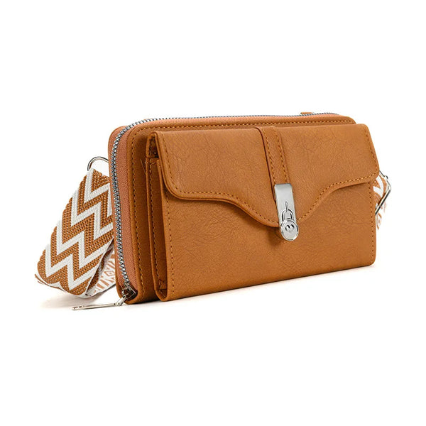 Stylische Crossbody Tasche - Schultertasche mit breitem Gurt