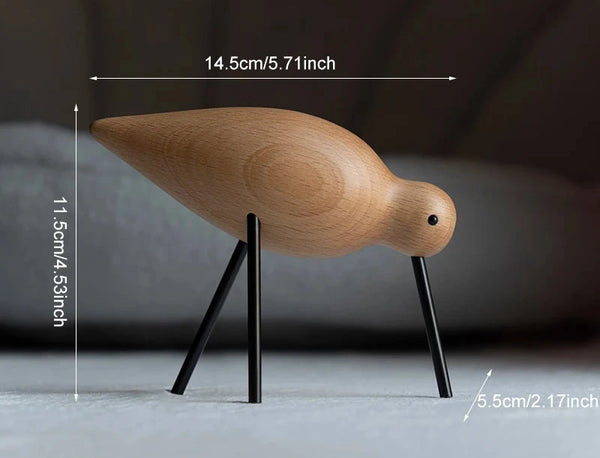 Nordic Stil Holz Vogel Skulptur – Abstrakte Tier Statue für Wohnzimmer & Deko