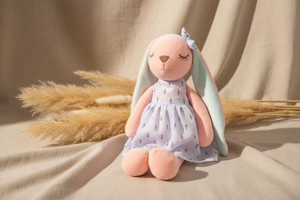 Süßer schlafender Hase – Kuschelige Plüschpuppe 35 cm für Kinder