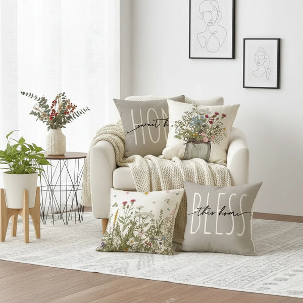 Leinen-Kissenbezug – Minimalistisches Sofakissen für Schlafzimmer & Heimdekoration