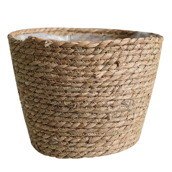 Seegras Pflanzkorb – Rattan Blumentopf für Innen & Außen, Balkon & Garten