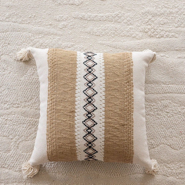 Boho Baumwoll-Leinen Kissenbezug – Geometrisches Muster für Sofa & Zuhause