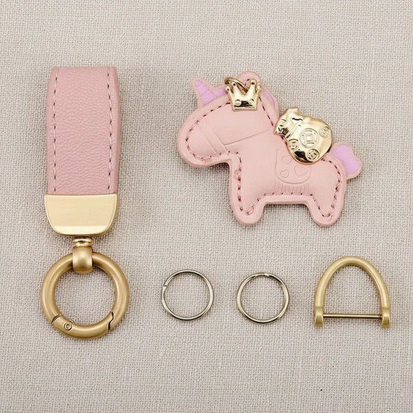 Cartoon Pony Schlüsselanhänger aus PU-Leder – Pferde Taschenanhänger für Rucksack & Handtasche