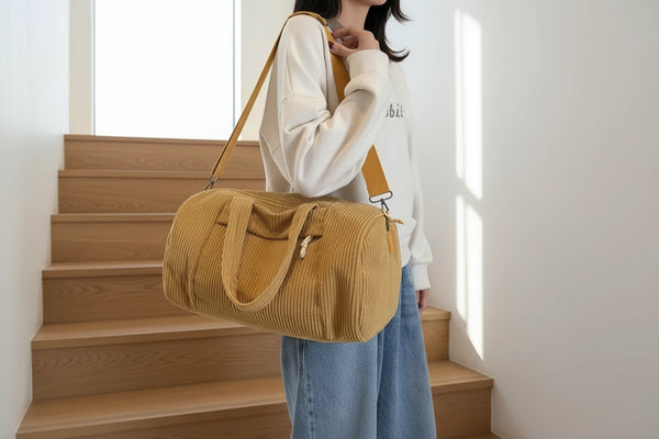 Cord-Reisetasche – Geräumige, leichte Sport- & Crossbody-Tasche
